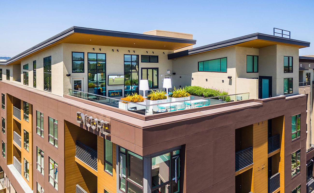 Encore Property roof with pool area.